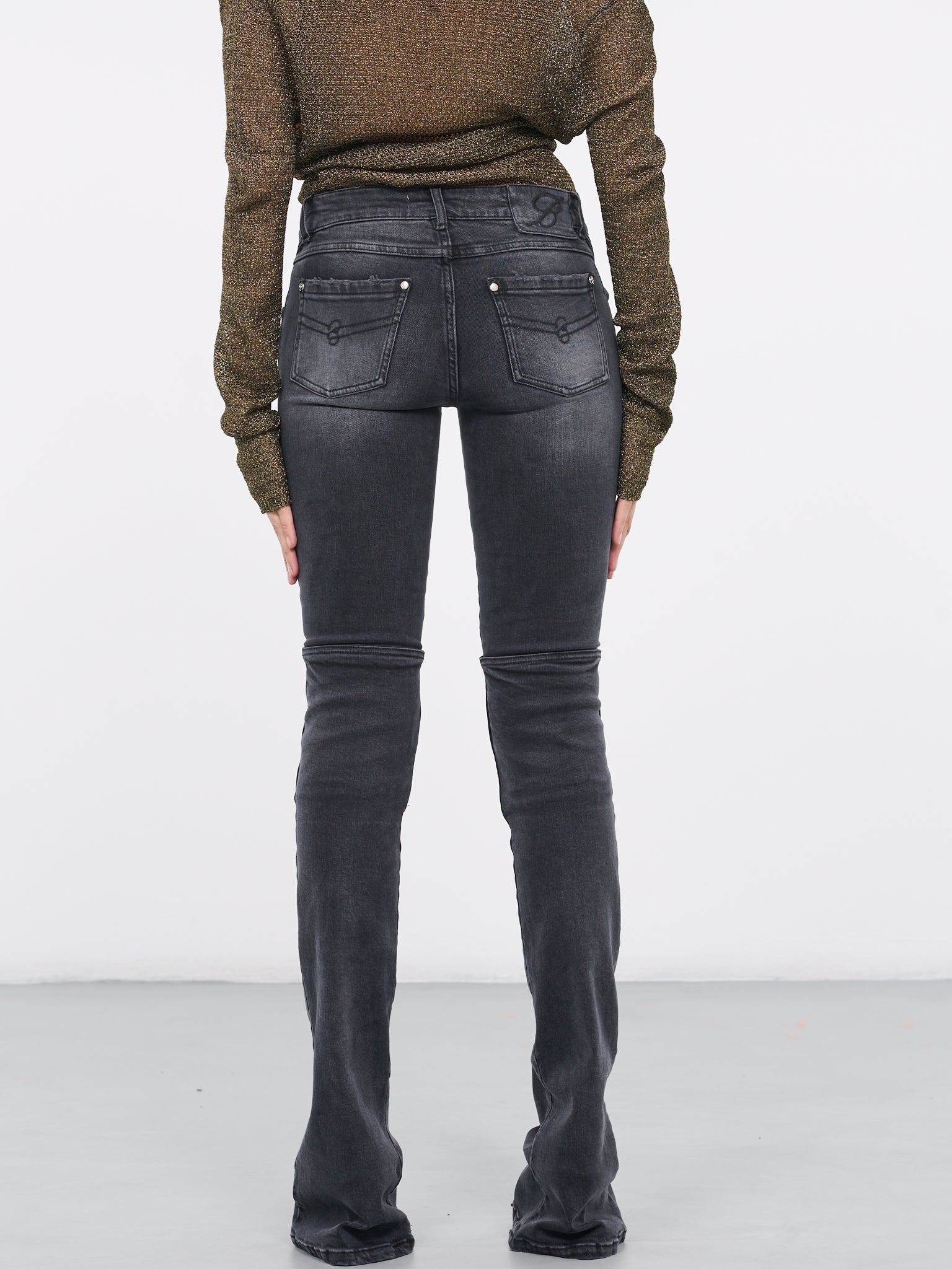 Boyfriend Buckle Jeans (4J039A-D9888-CANNA-FUCILE)