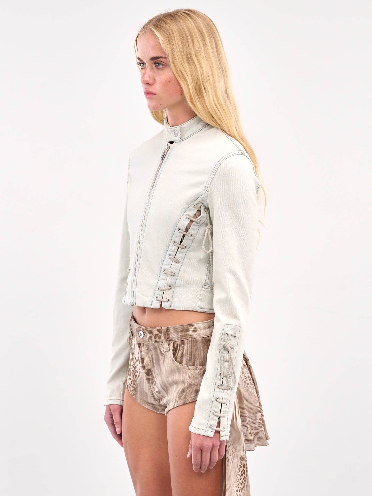 Lace-Up Zip Jacket (4J100A-N0911-STERLING-BLUE)