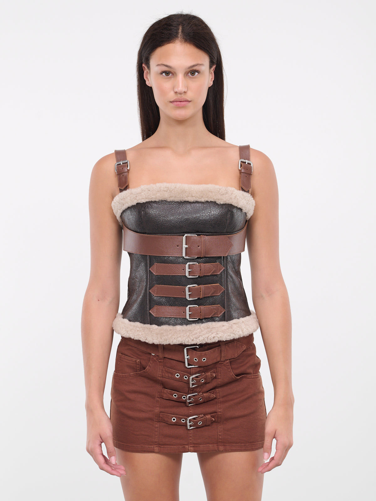 Leather Buckle Top (4L016A-P5435-T-DI-MORO)