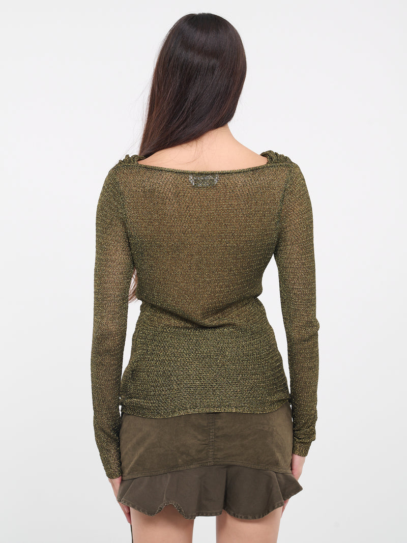 Draped Metallic Sweater (4M036A-N0837-ORO-VECCHIO)