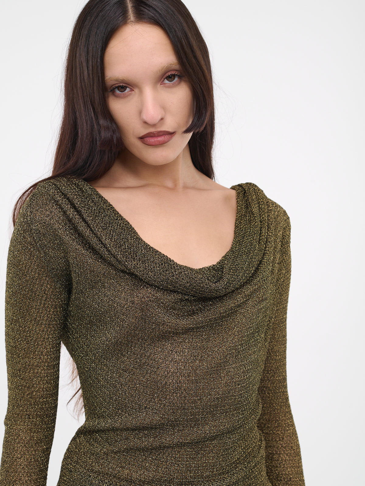 Draped Metallic Sweater (4M036A-N0837-ORO-VECCHIO)