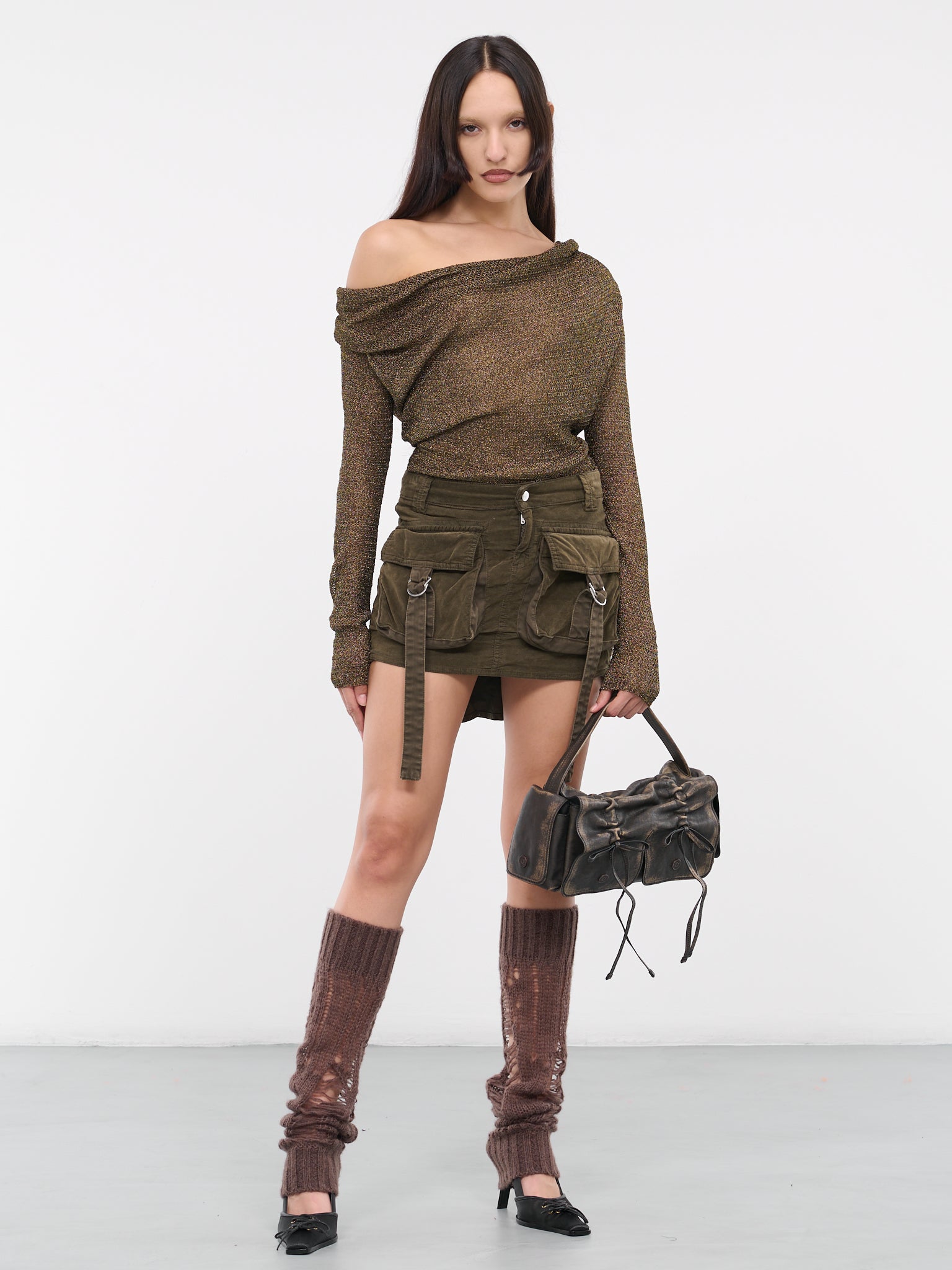 Draped Metallic Sweater (4M036A-N0837-ORO-VECCHIO)