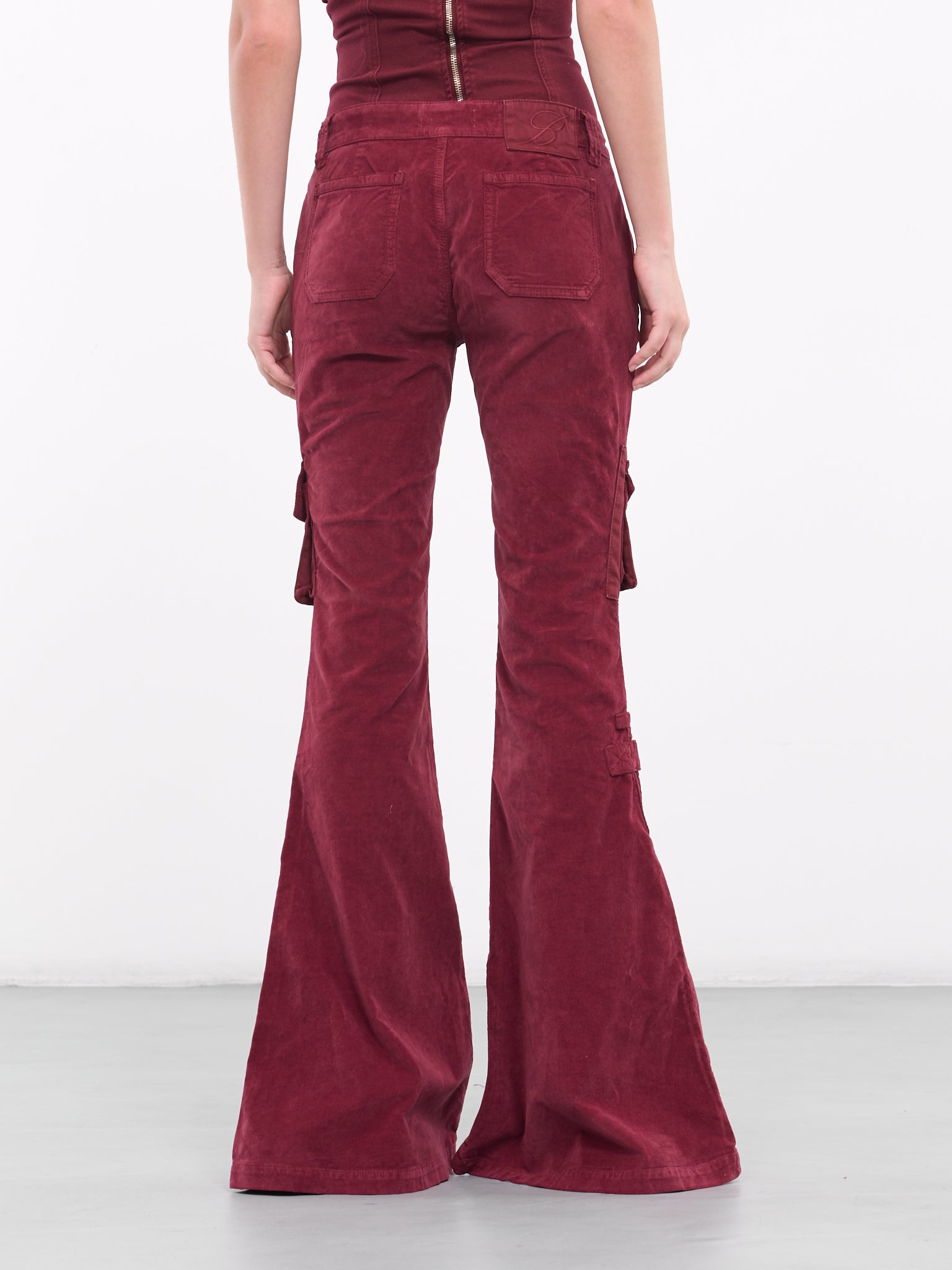 Velvet Flared Trousers (4P024A-N0745-PORT-ROYALE)