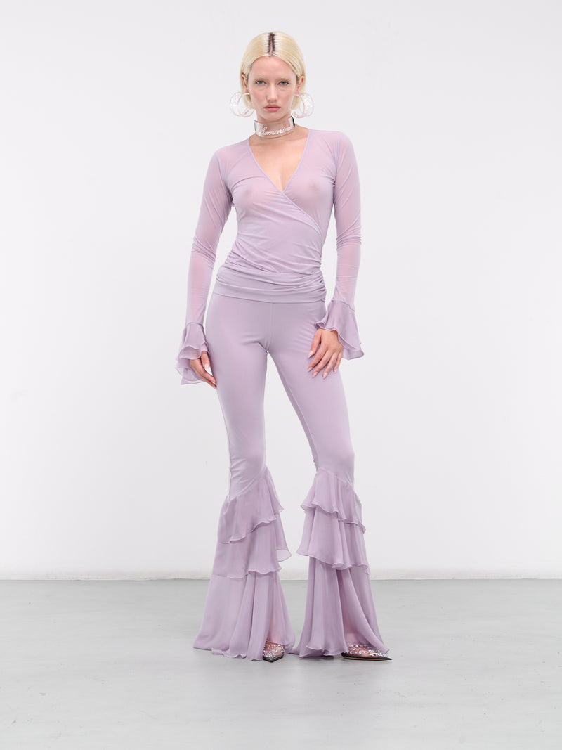 Chiffon Ruffle Top (4C053A-N0710-LAVENDER)