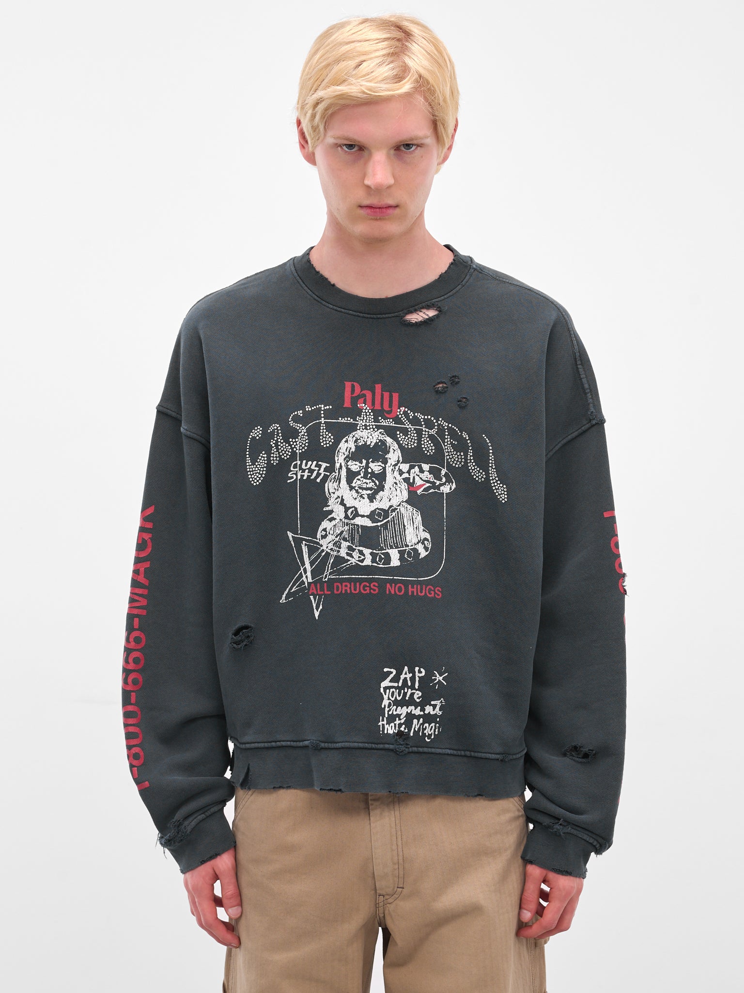 Black 'Cast-A-Spell' Graphic Crewneck (4U0011Q3009VBK-BLACK)