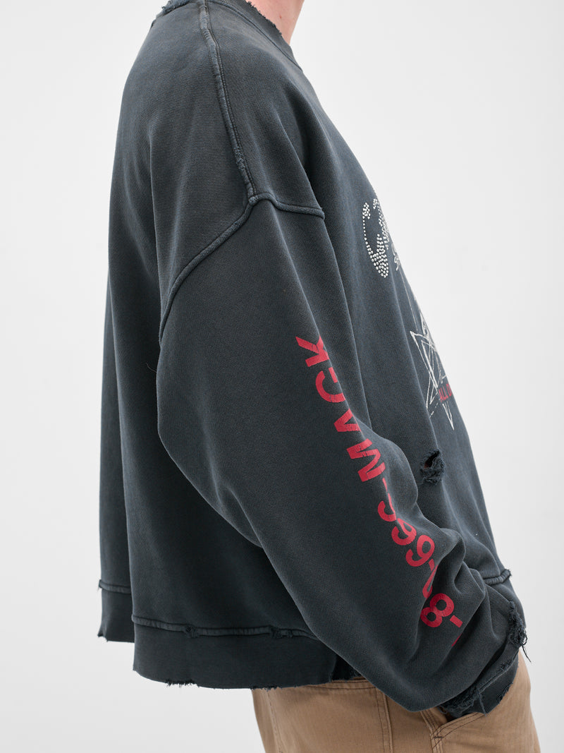 Black 'Cast-A-Spell' Graphic Crewneck (4U0011Q3009VBK-BLACK)