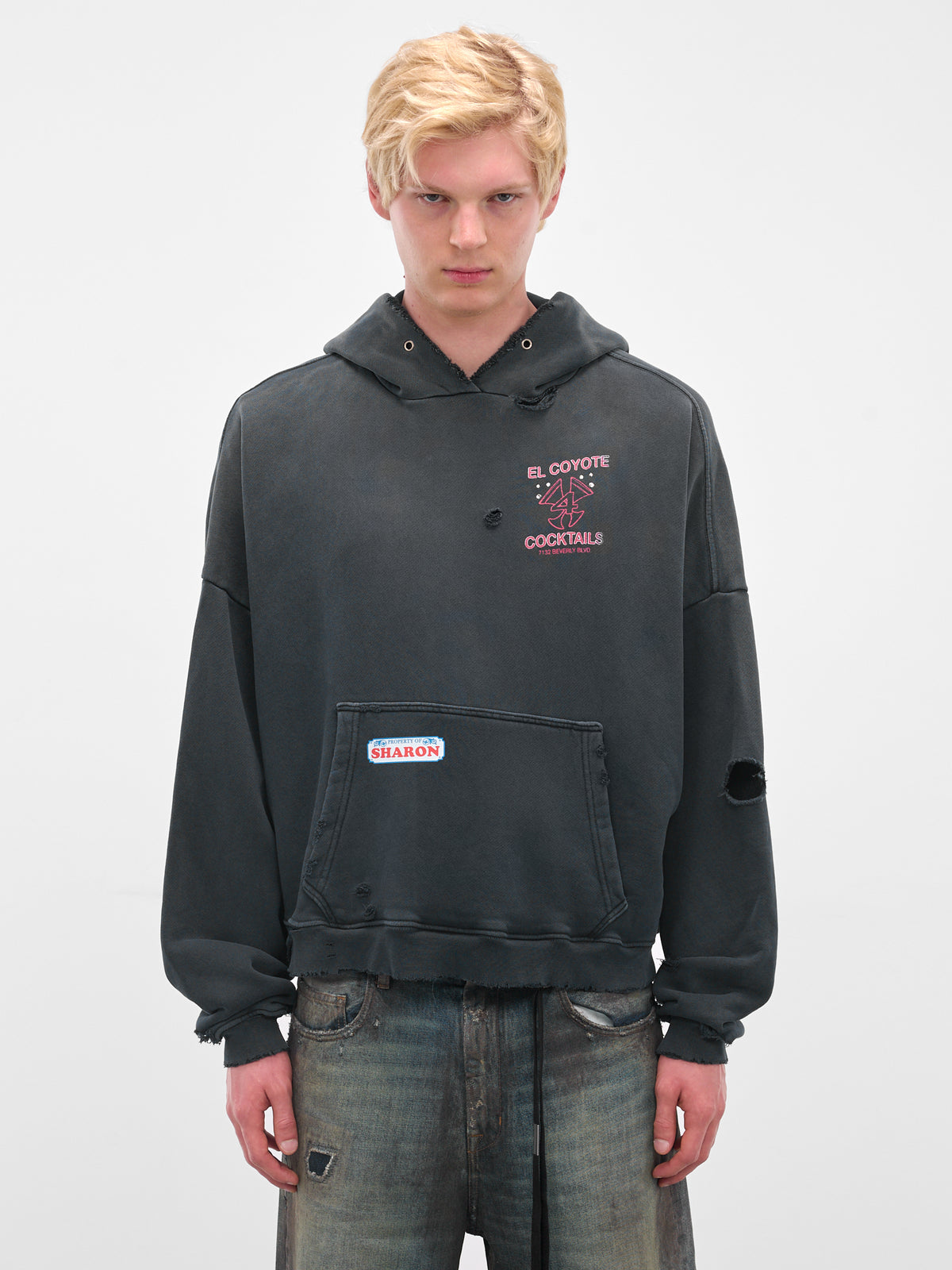 Black 'Valley Of Dolls' Graphic Hoodie (4U001Q3009VBK-BLACK)