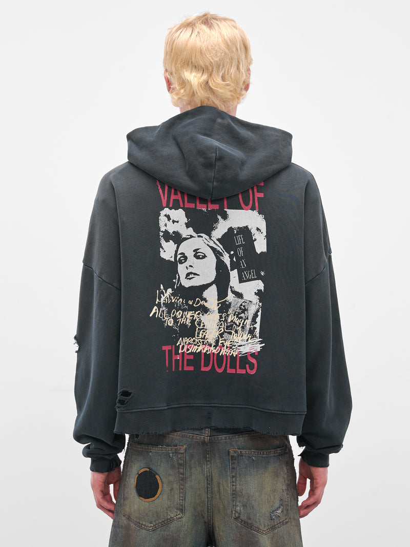 Black 'Valley Of Dolls' Graphic Hoodie (4U001Q3009VBK-BLACK)