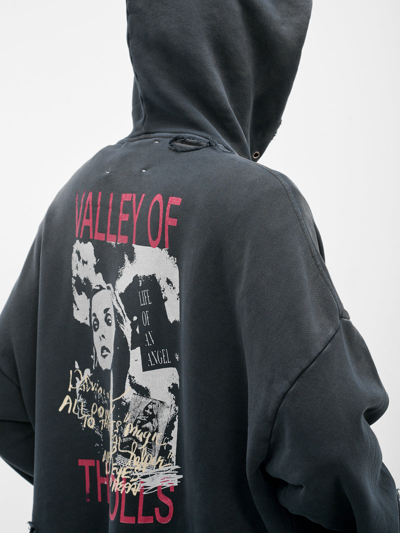 Black 'Valley Of Dolls' Graphic Hoodie (4U001Q3009VBK-BLACK)