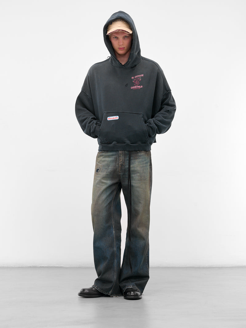 Black 'Valley Of Dolls' Graphic Hoodie (4U001Q3009VBK-BLACK)