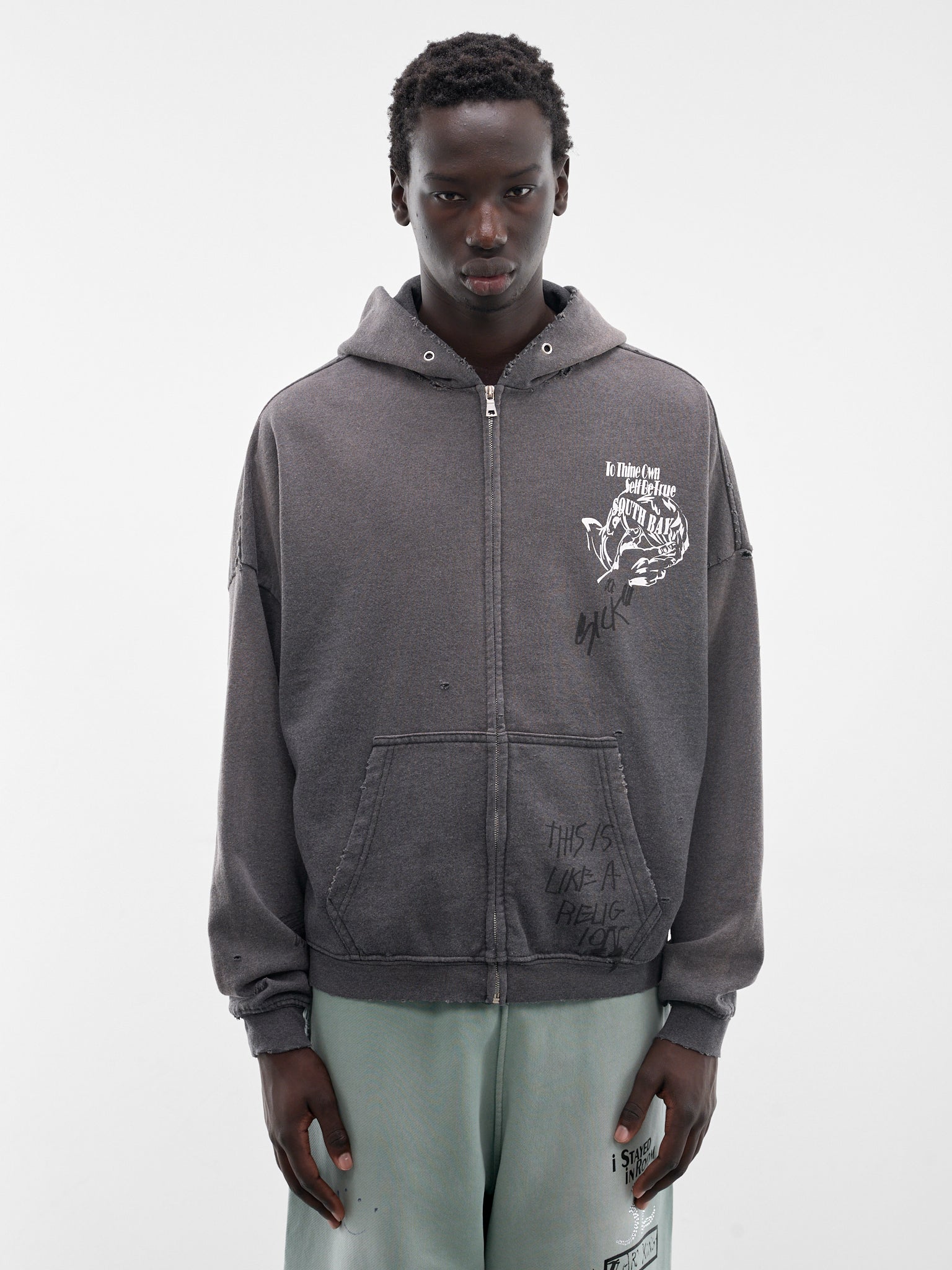 Carrying The Message Zip Hoodie (4U003Q1010-BLACK)
