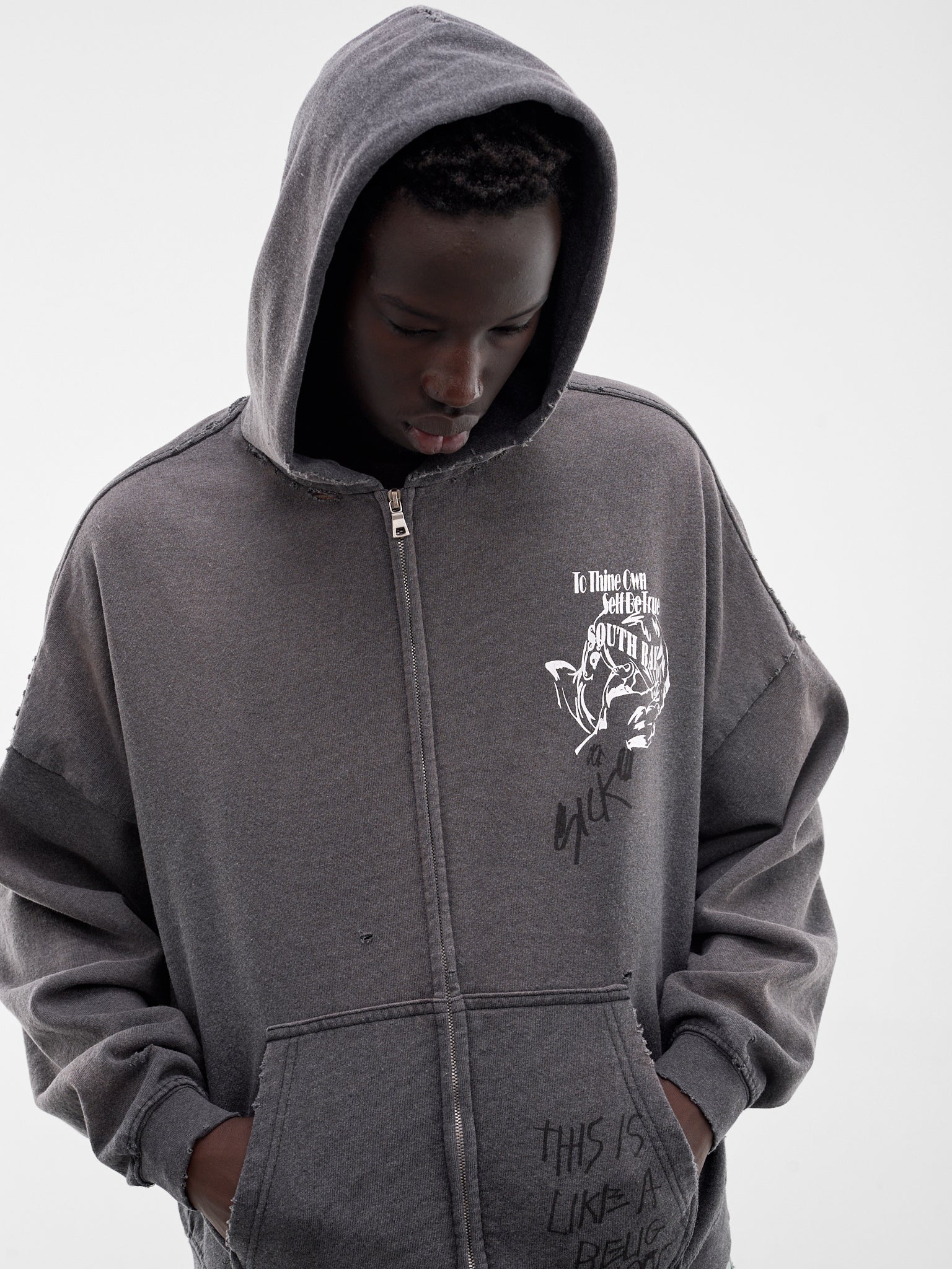 Carrying The Message Zip Hoodie (4U003Q1010-BLACK)