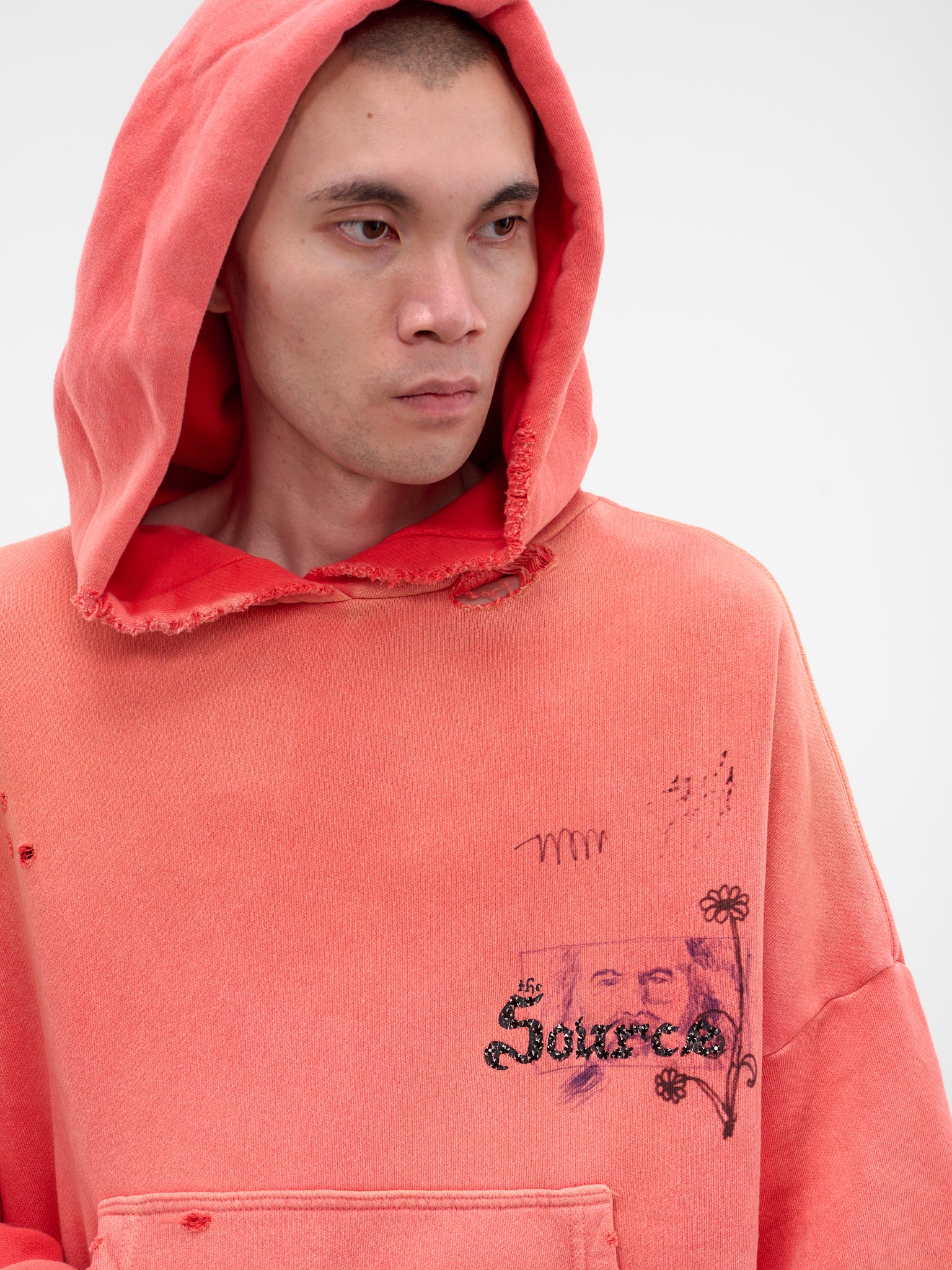 Orange Source Family Graphic Hoodie (4U003Q3009-ORANGE)