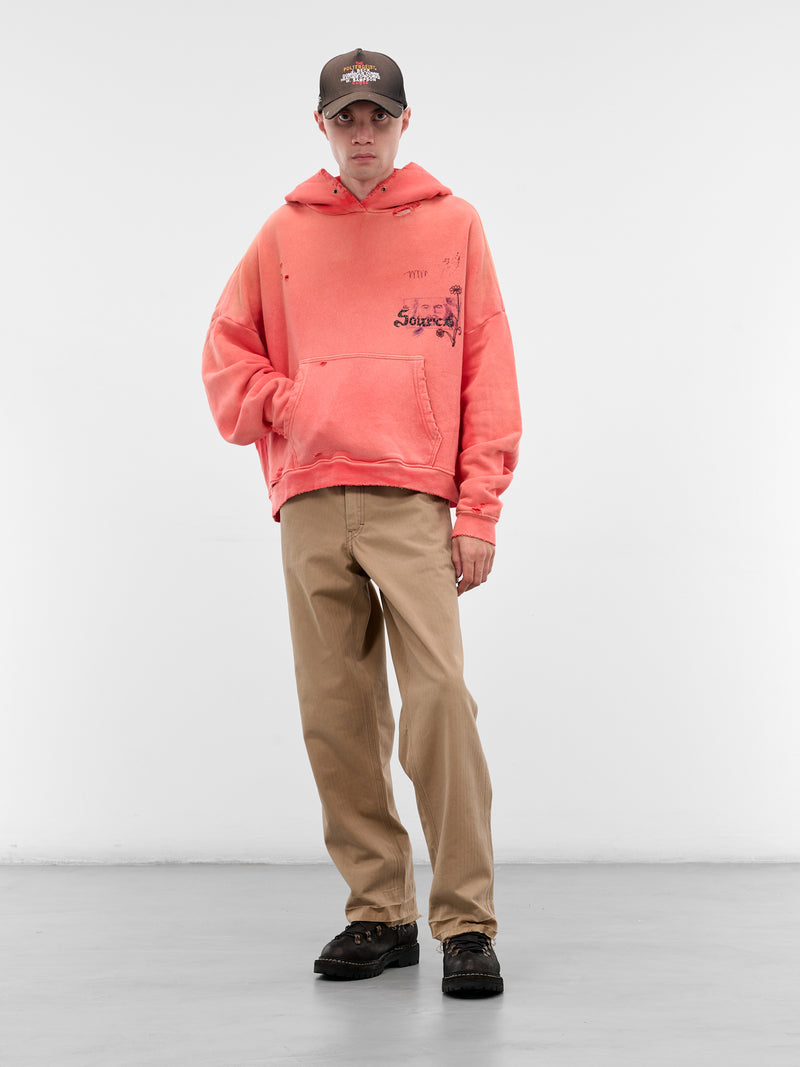 Orange Source Family Graphic Hoodie (4U003Q3009-ORANGE)