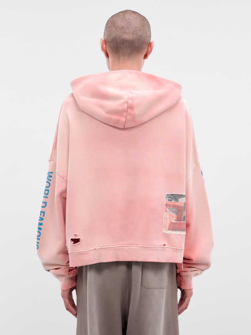 Pink Oki Dog Graphic Hoodie (4U005Q3009-PINK)