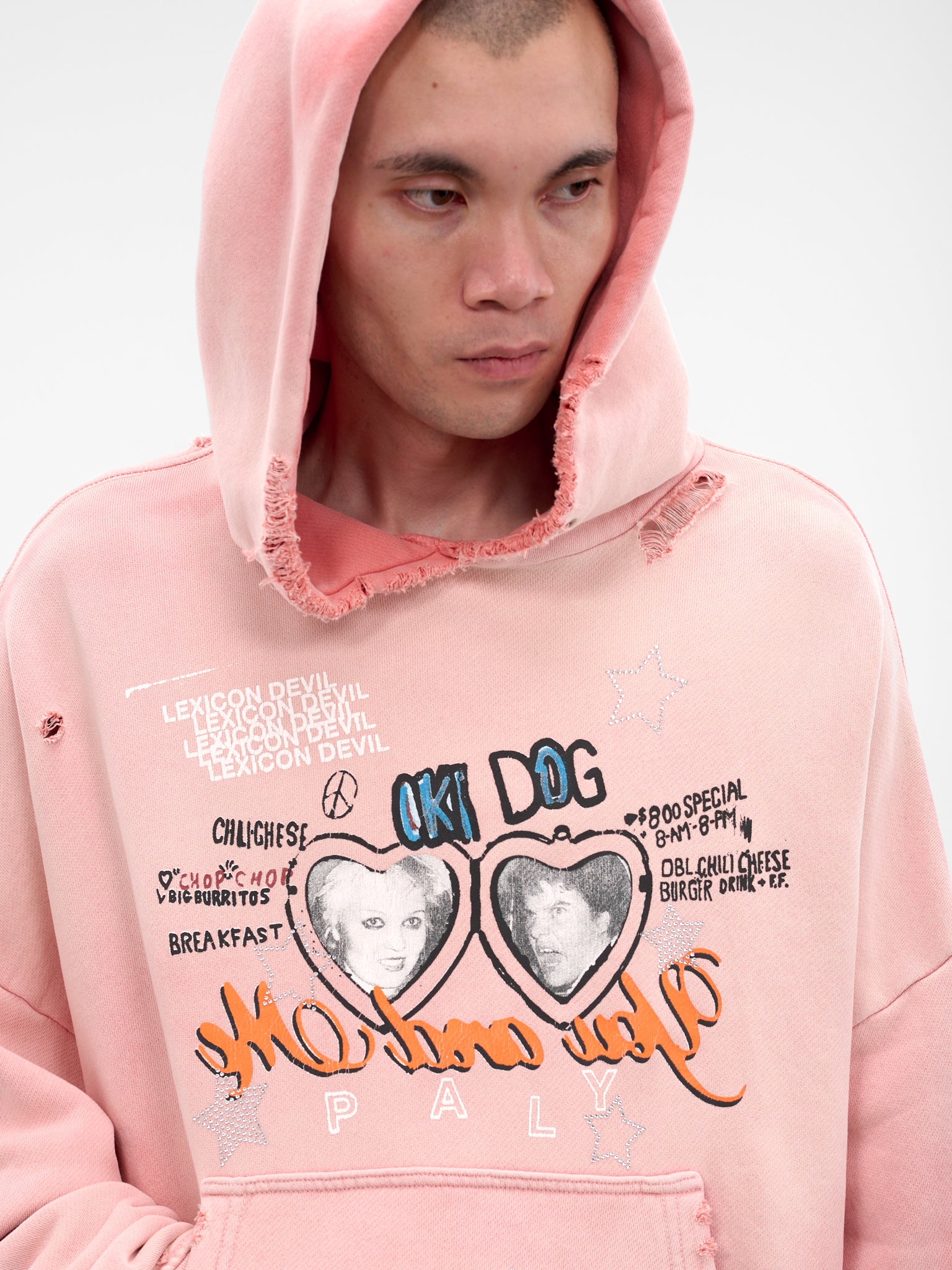 Pink Oki Dog Graphic Hoodie (4U005Q3009-PINK)