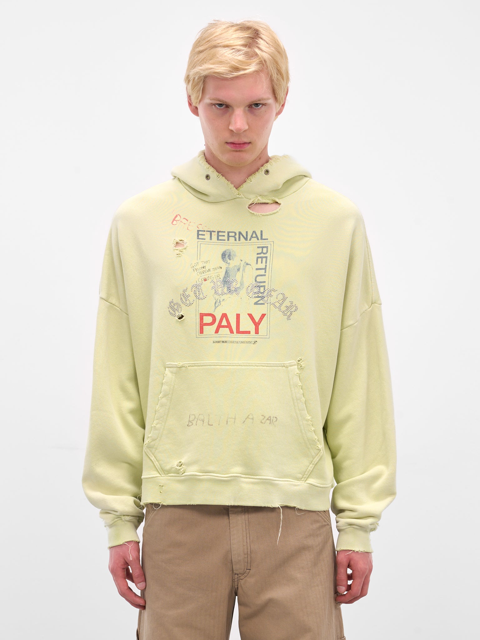 Green 'Eternal Return' Graphic Hoodie (4U006Q3009LGN-LIGHT-GREEN)