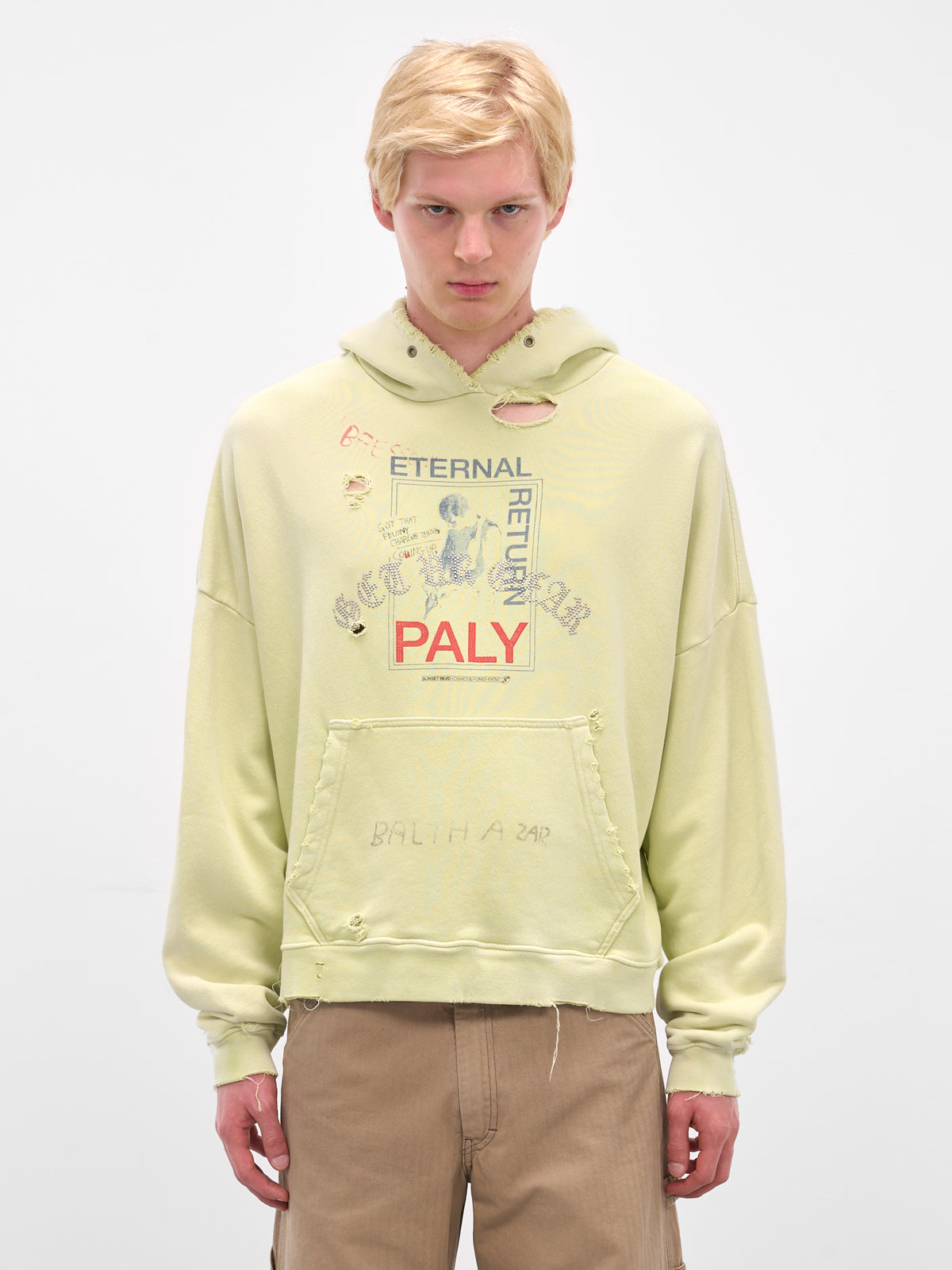 Green 'Eternal Return' Graphic Hoodie (4U006Q3009LGN-LIGHT-GREEN)