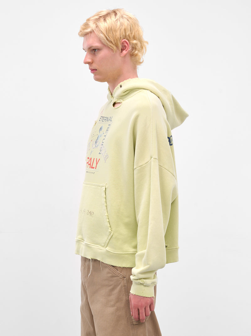 Green 'Eternal Return' Graphic Hoodie (4U006Q3009LGN-LIGHT-GREEN)
