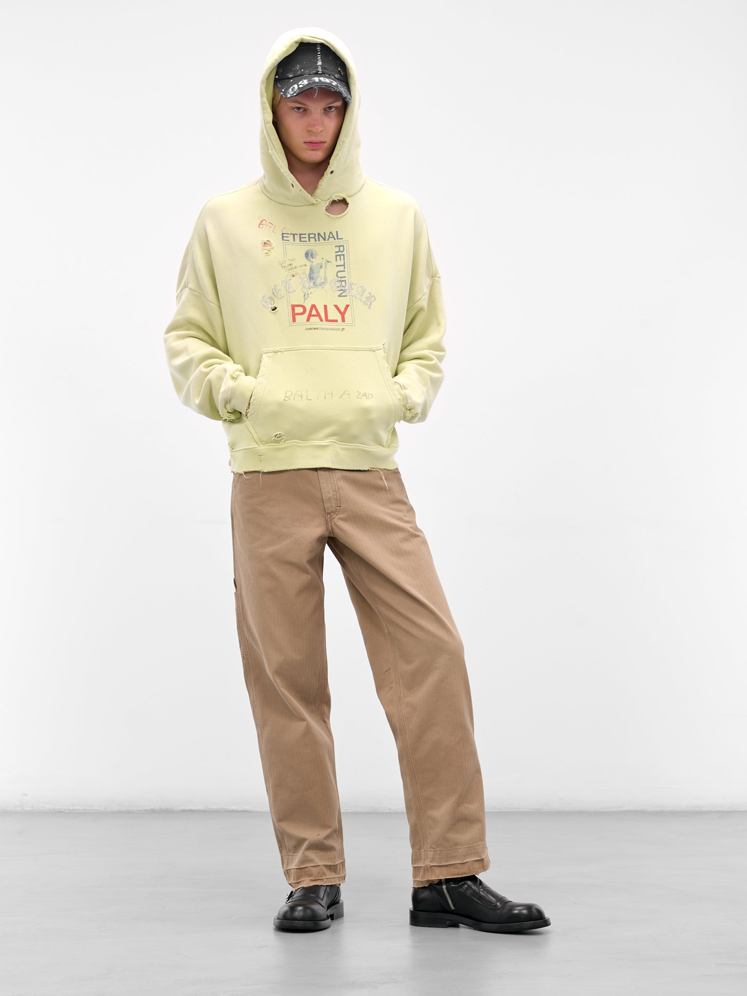 Green 'Eternal Return' Graphic Hoodie (4U006Q3009LGN-LIGHT-GREEN)