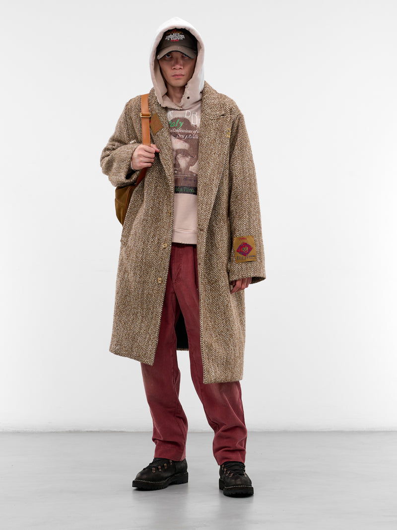 Brown Survival Tools Wool Overcoat (7U005Q3009-BROWN)