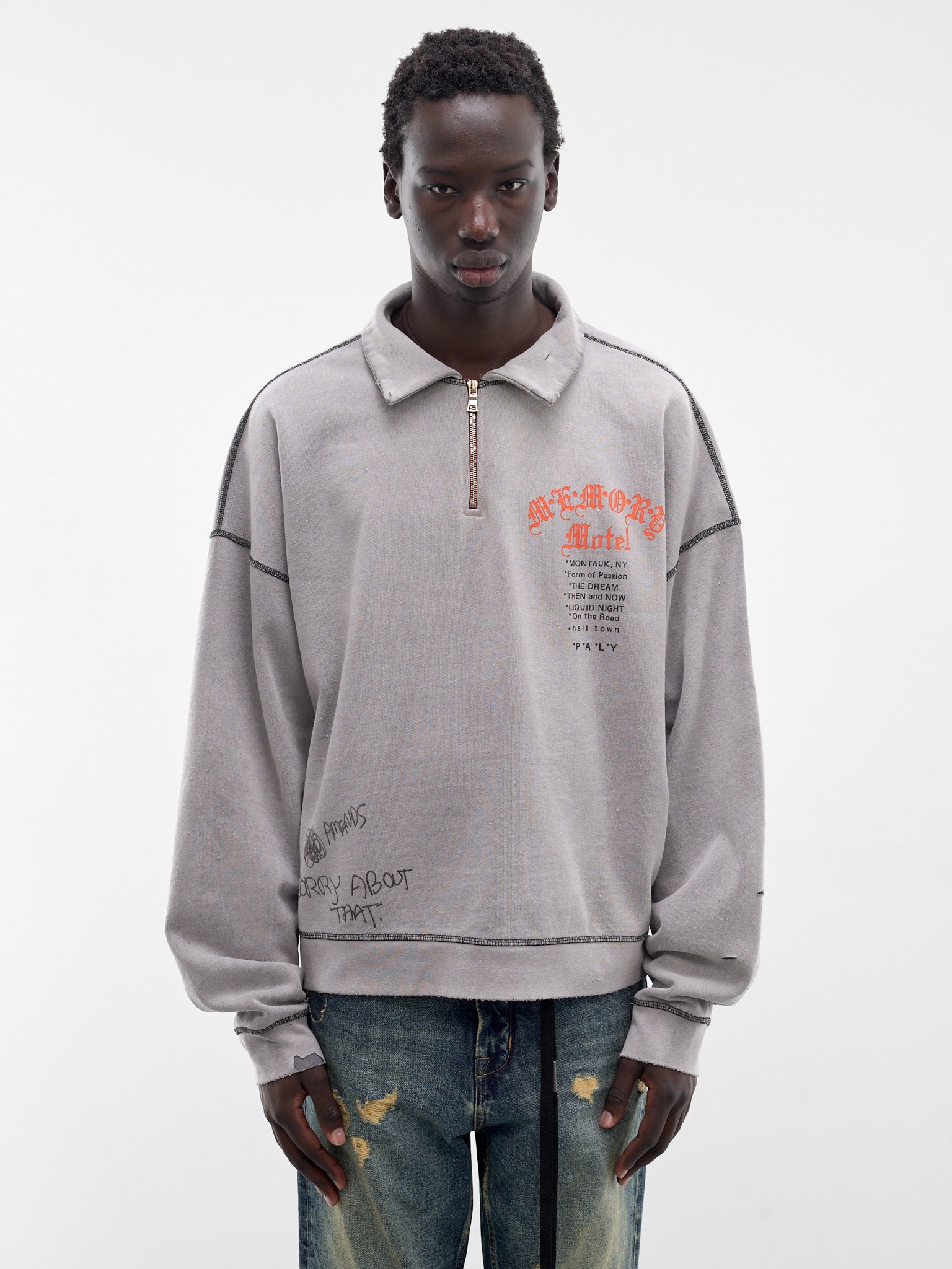 Sorry 'Bout That Quarter Zip (4U014Q1010-GRAY)