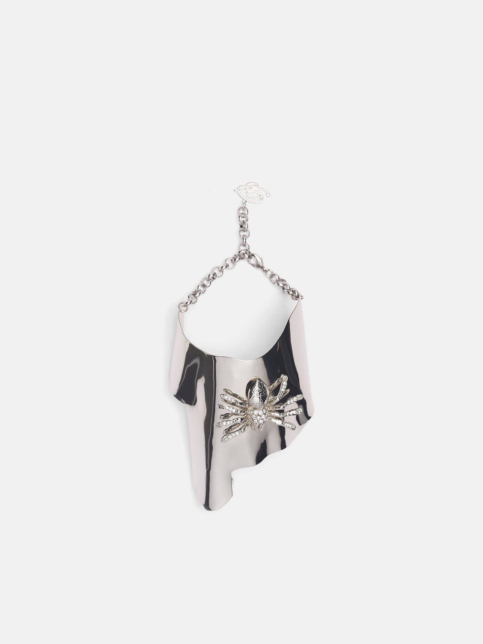 Silver Spider Hand Cover Bracelet (4W247A-N0992-SILVER)