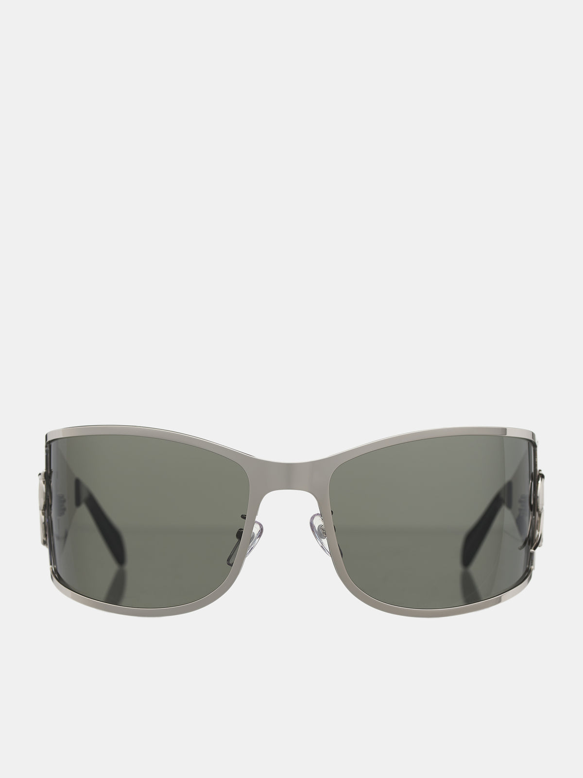 Logo Wraparound Sunglasses (4W268A-O1440-CARBON-SILVER)