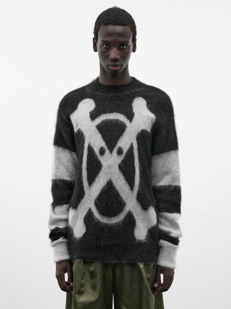 Black Mohair Crossed Bones Sweater (5001-CROSSED-BONES-COMB-I-BLAC)