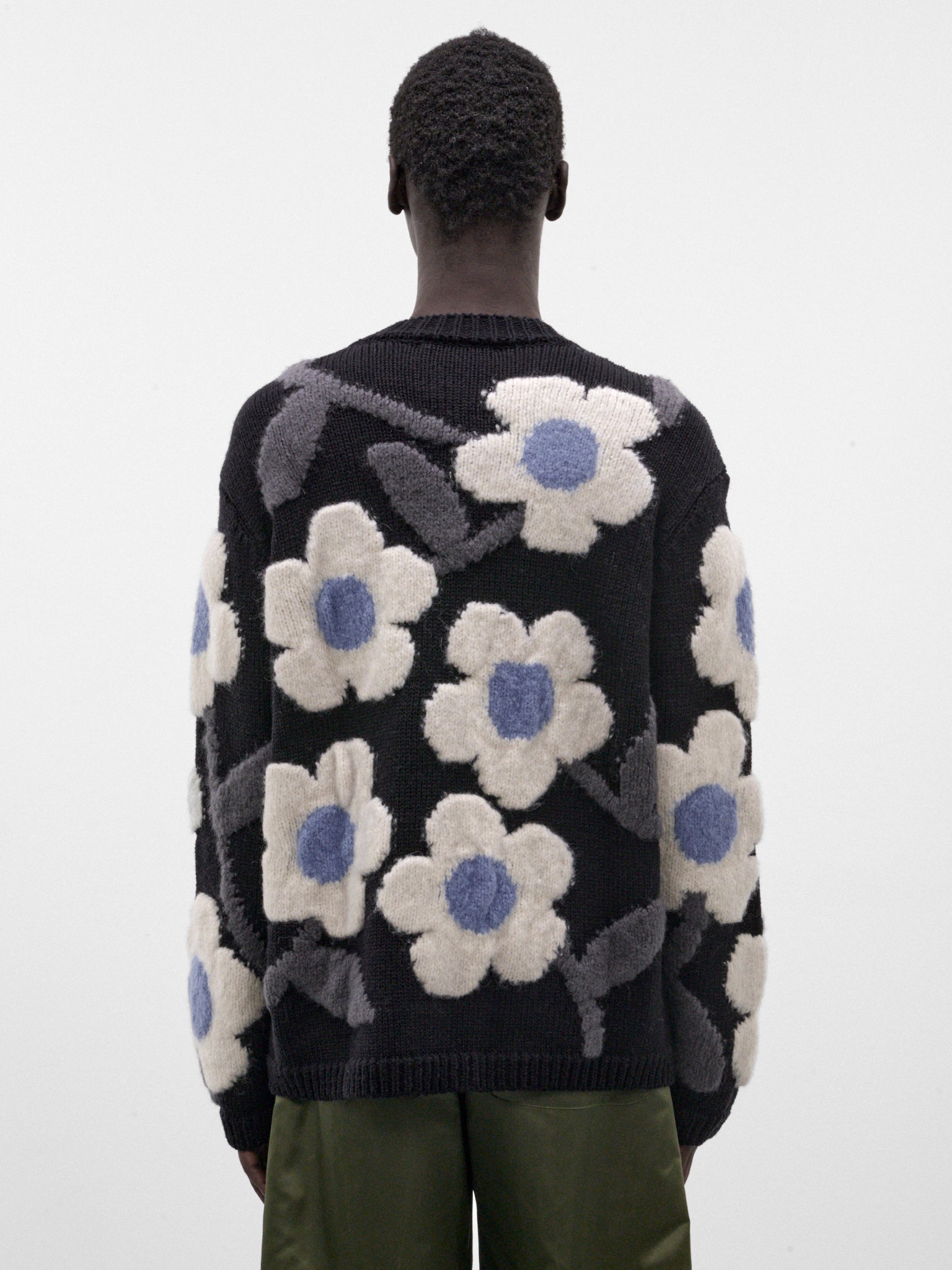 Black Wool Flower Power Sweater (5002-FLOWER-POWER-COMB-I-BLACK)