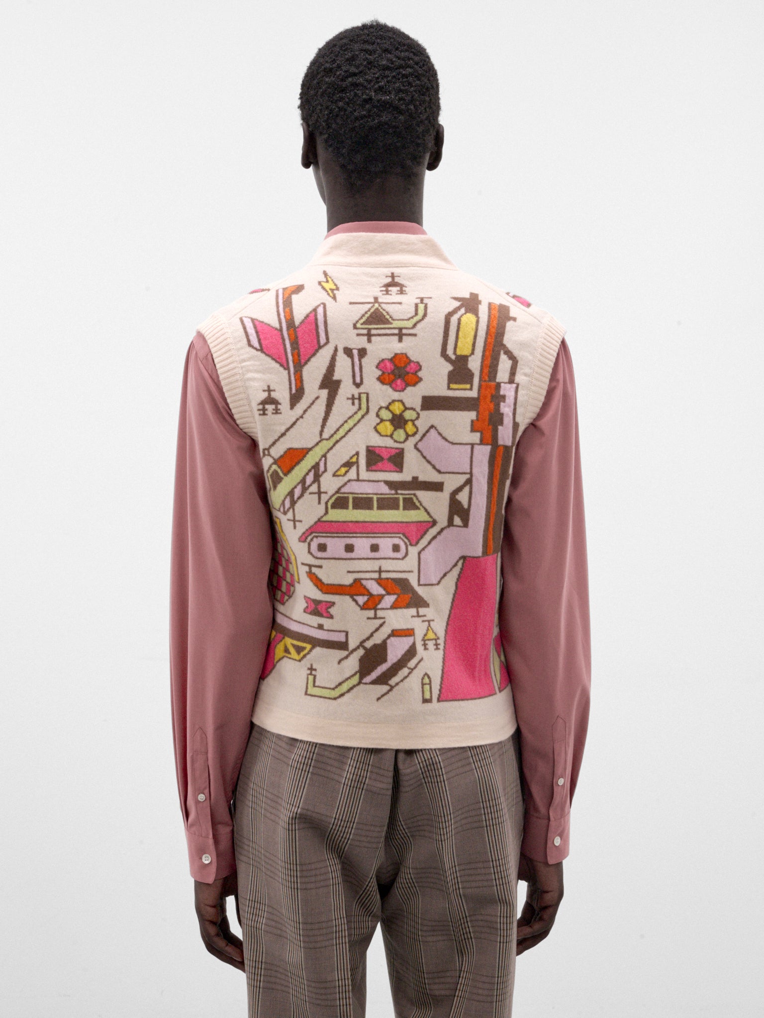 Ecru Stop War Cardigan (5005-STOP-WAR-COMB-III-ECRU)