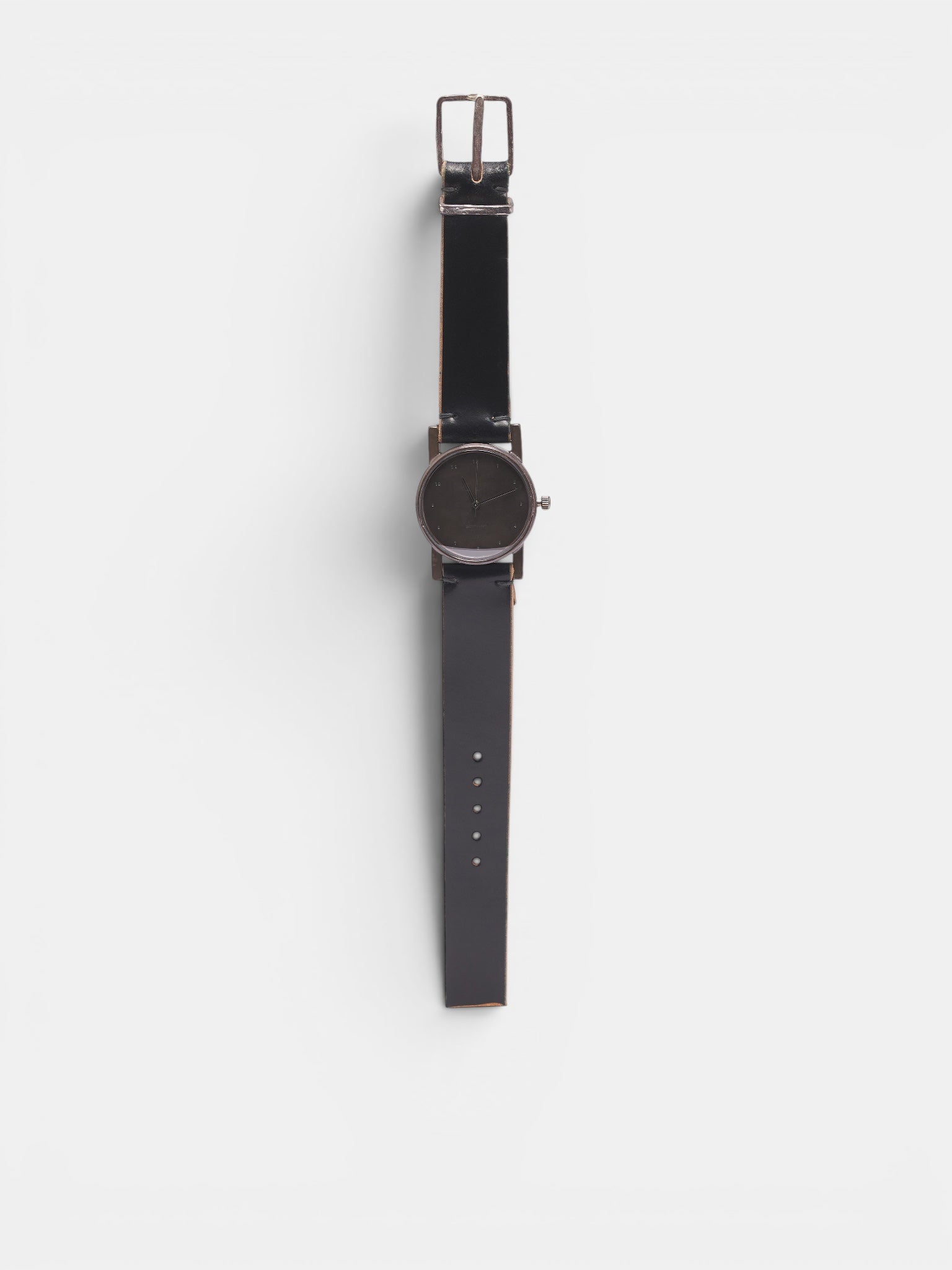 12H Sterling Silver Cordovan Leather Watch (5014-SILVER)