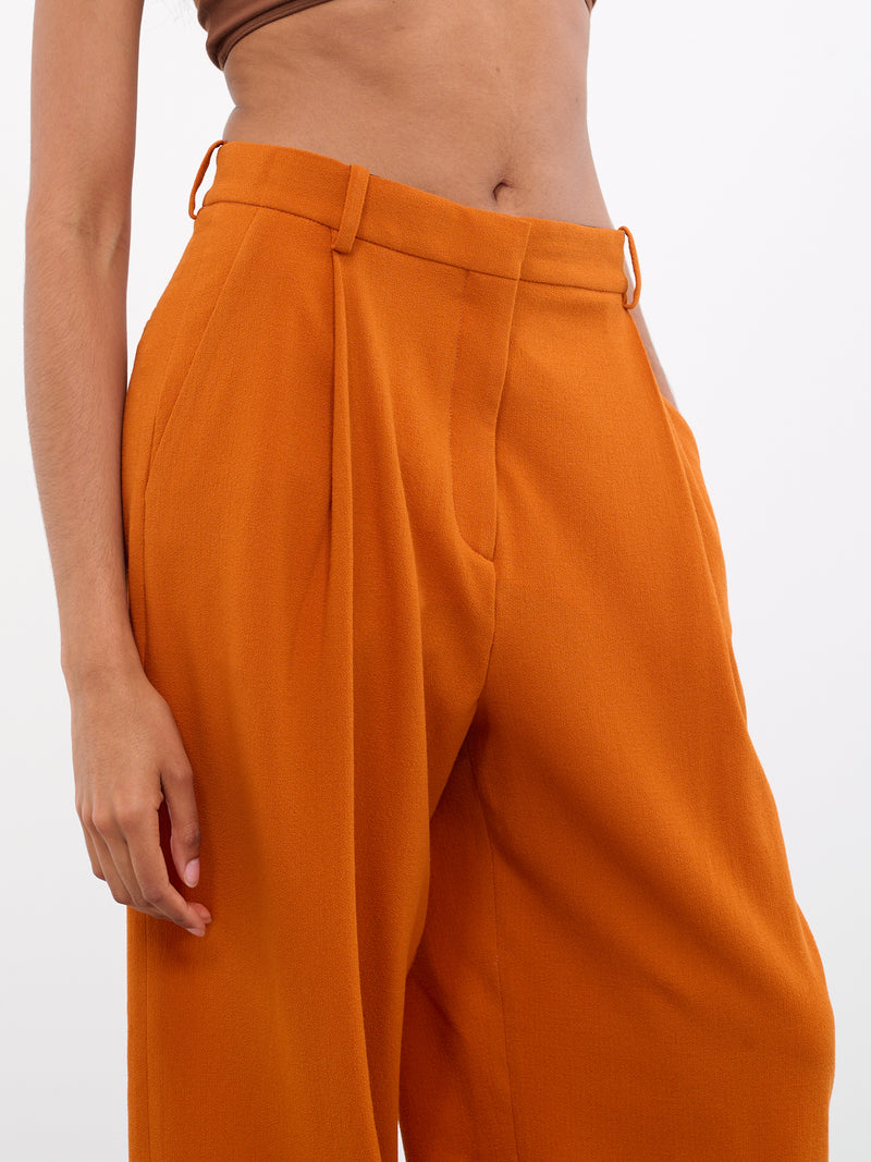 Classic Trousers (5024-W093-CREPE-BURNED-ORANGE)