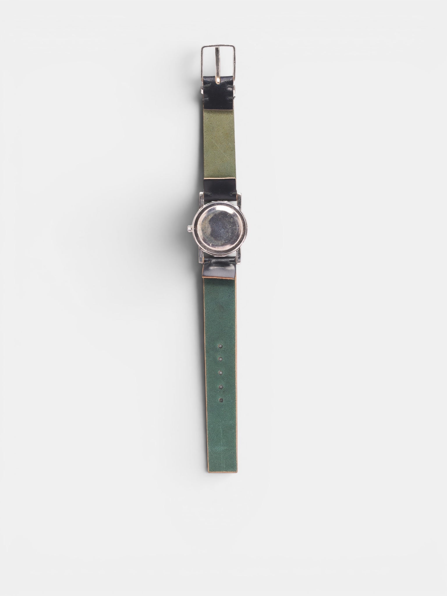 12H Sterling Silver Cordovan Leather Watch (5048-GOLD)