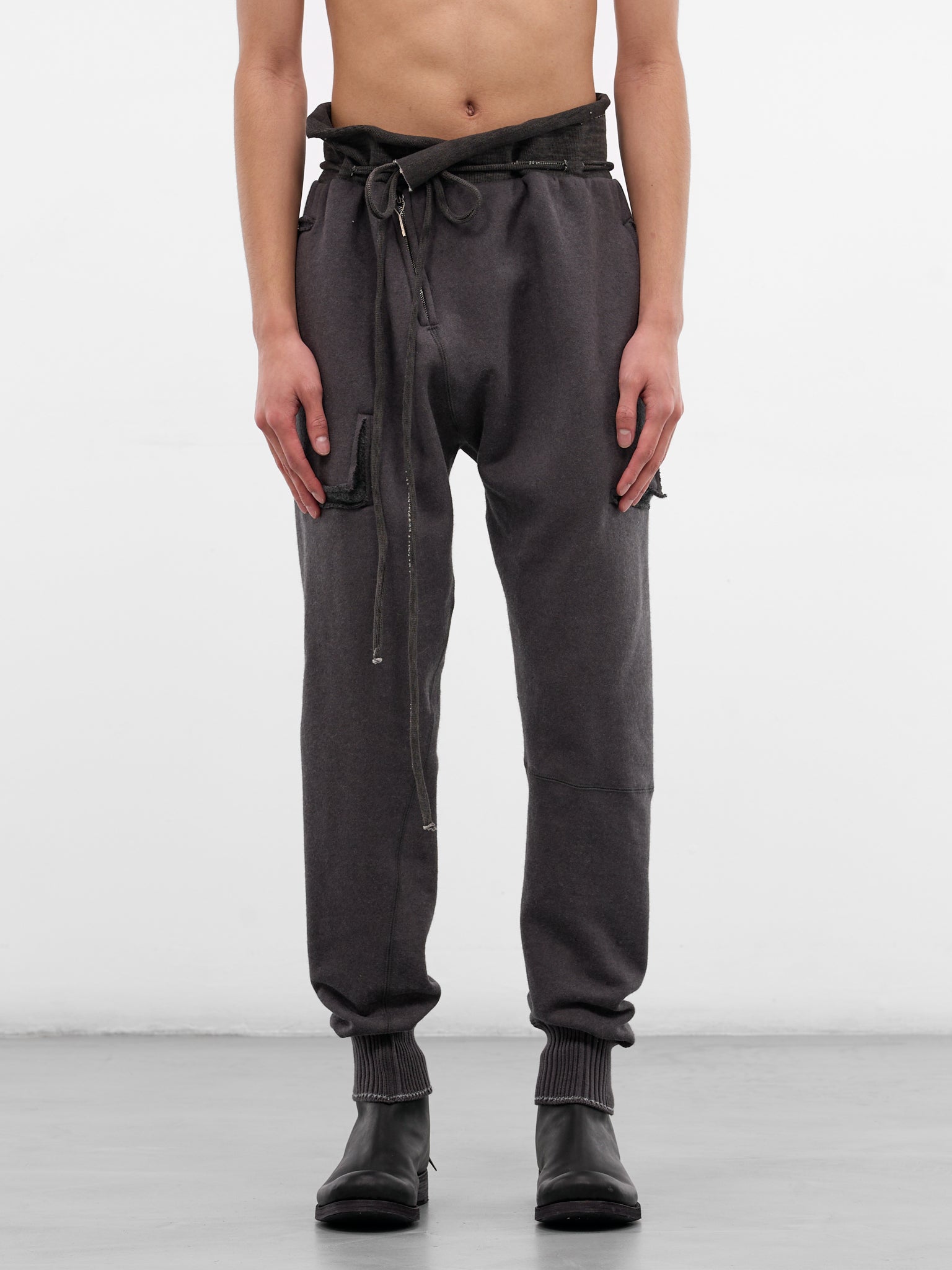 Gray Cashmere Deconstructed Sweatpants (5170-DARK-GREY)