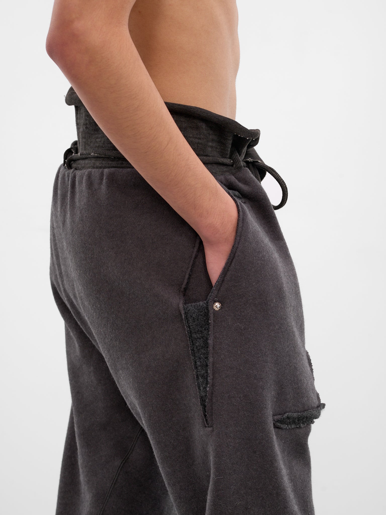 Gray Cashmere Deconstructed Sweatpants (5170-DARK-GREY)