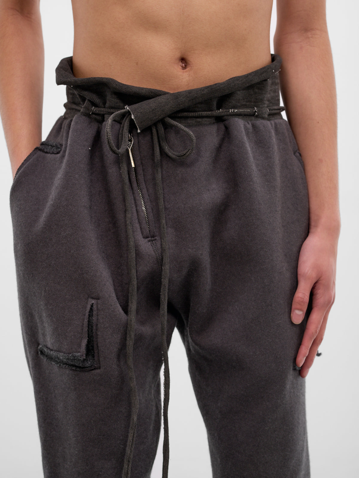 Gray Cashmere Deconstructed Sweatpants (5170-DARK-GREY)