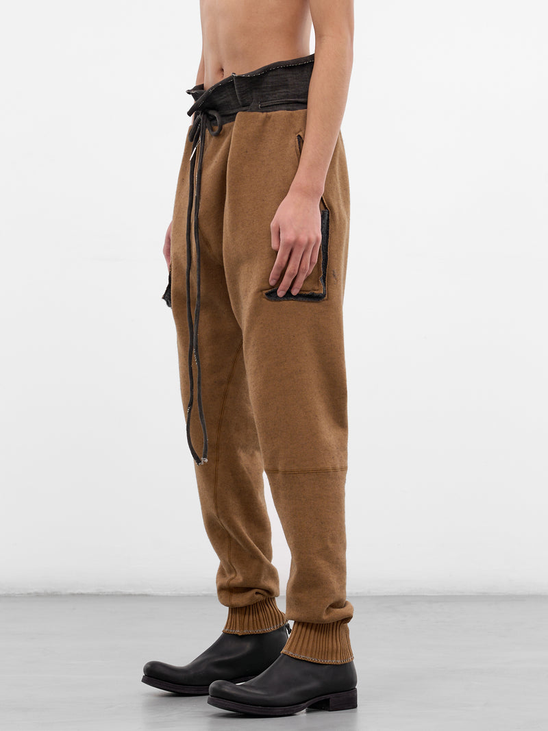 Camel Cashmere Deconstructed Sweatpants (5171-DARK-CAMEL-DARK-GREY)