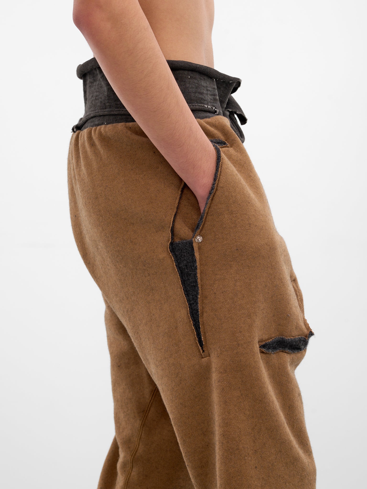 Camel Cashmere Deconstructed Sweatpants (5171-DARK-CAMEL-DARK-GREY)
