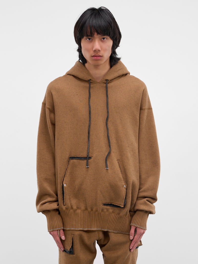 Camel Cashmere Deconstructed Hoodie (5172-CAMEL-DARK-GREY)