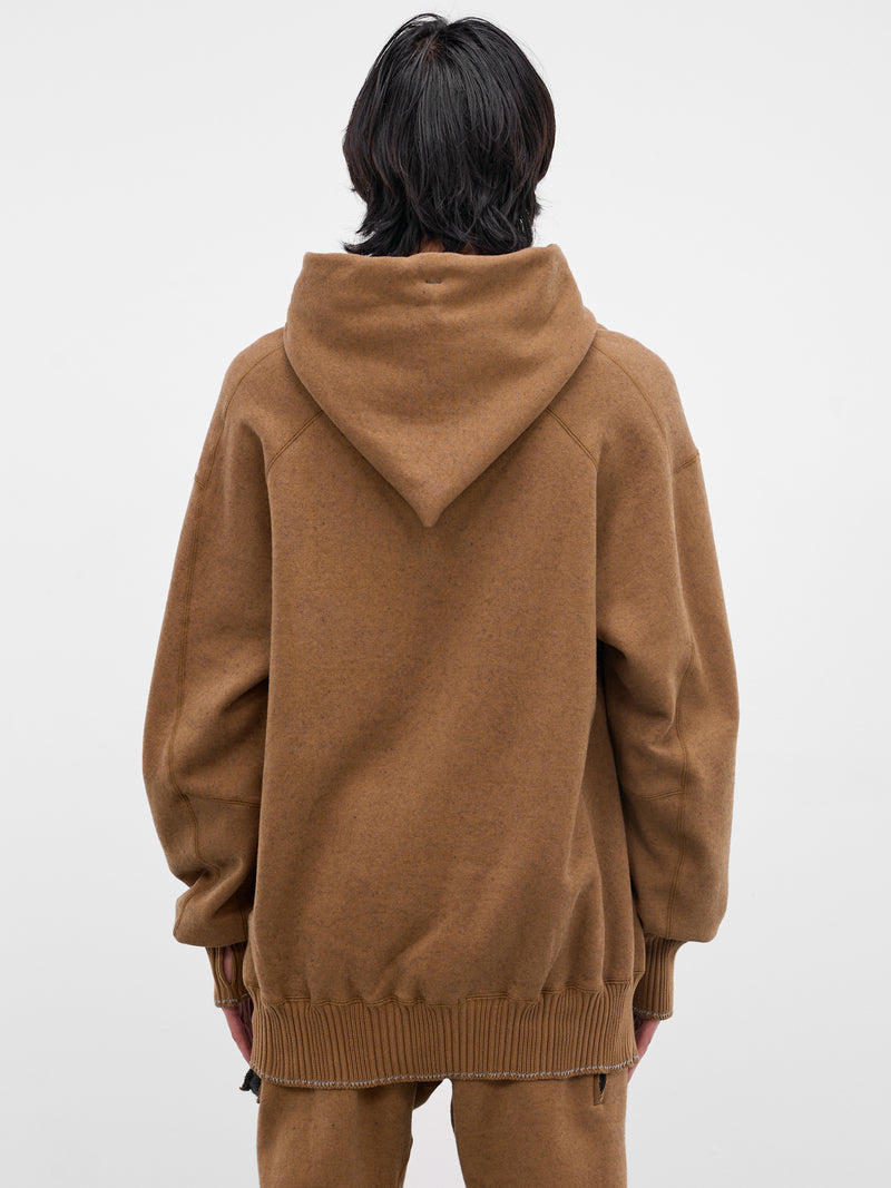Camel Cashmere Deconstructed Hoodie (5172-CAMEL-DARK-GREY)