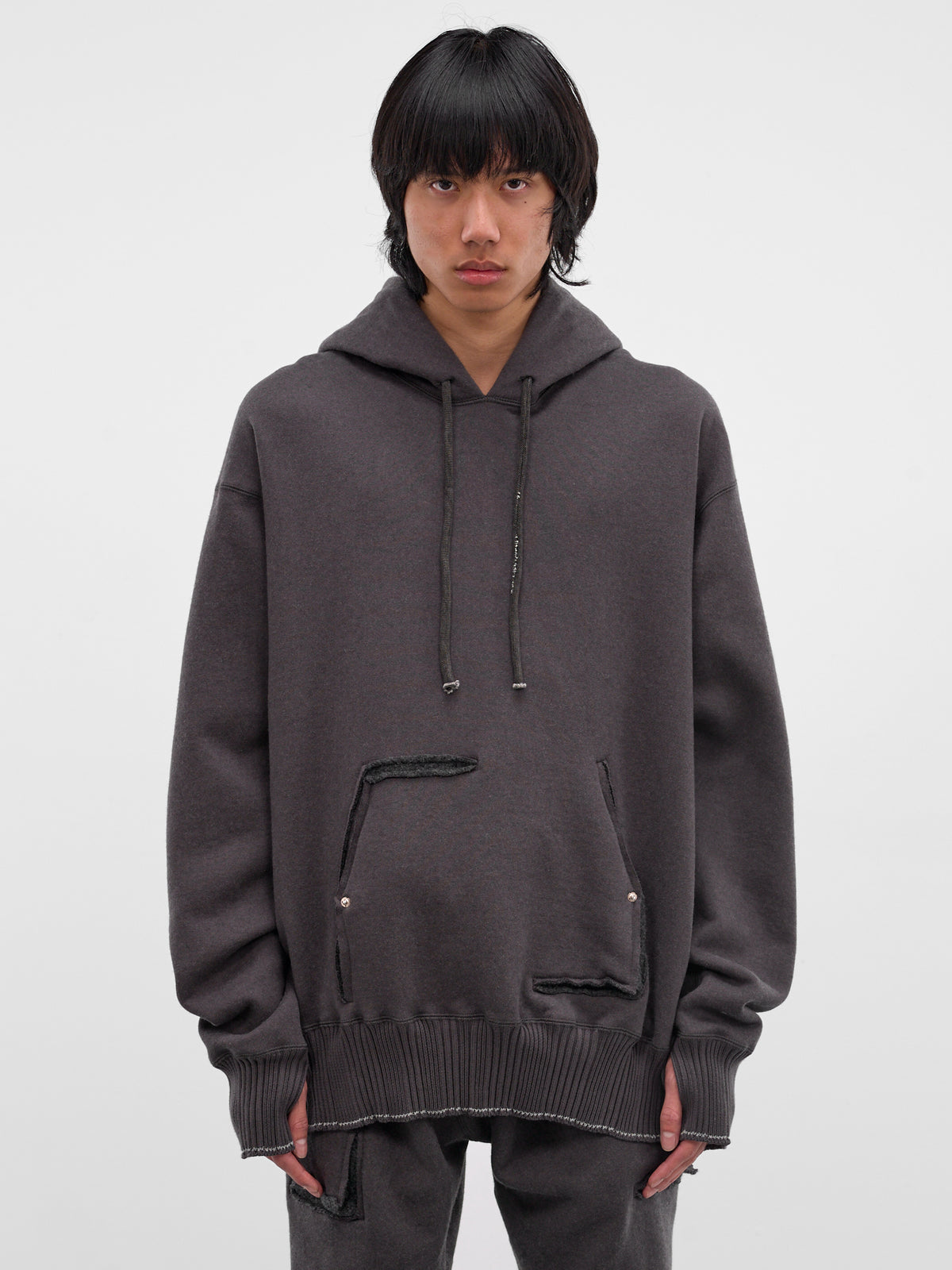 Gray Cashmere Deconstructed Hoodie (5173-DARK-GREY)