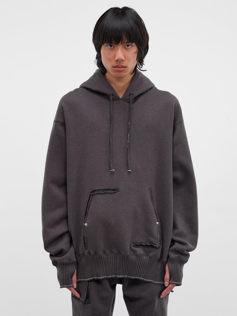 Gray Cashmere Deconstructed Hoodie (5173-DARK-GREY)