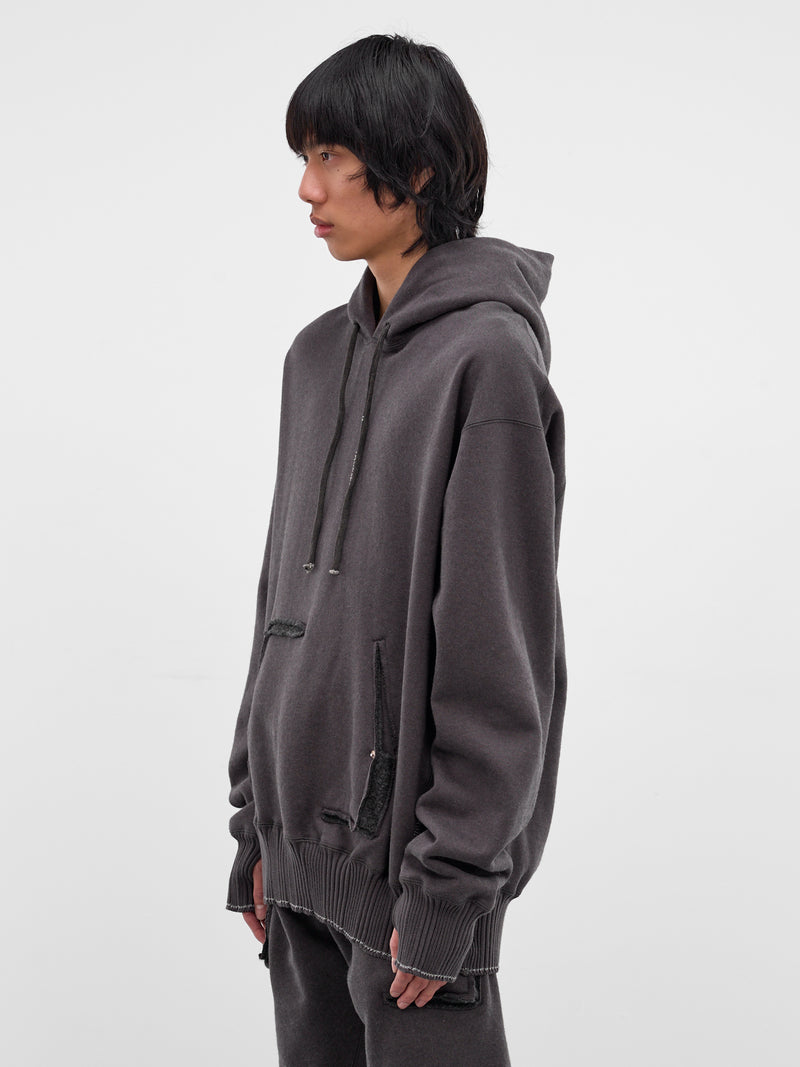 Gray Cashmere Deconstructed Hoodie (5173-DARK-GREY)