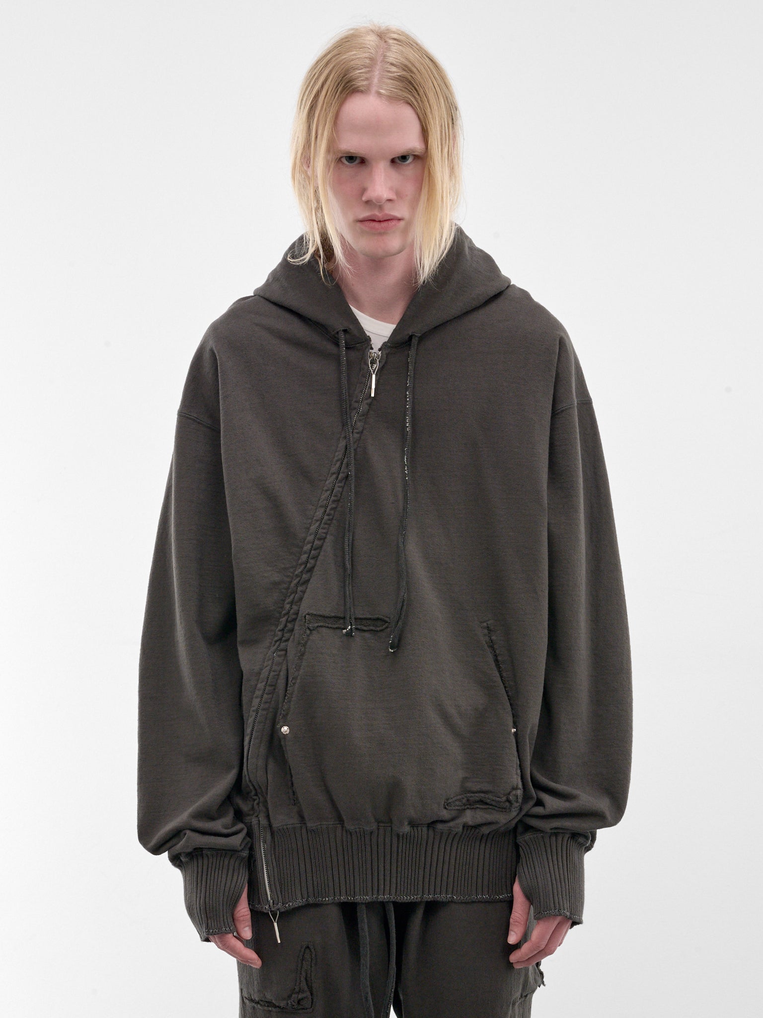 Gray Displacement Deconstructed Hoodie (5225-DARK-GREY)