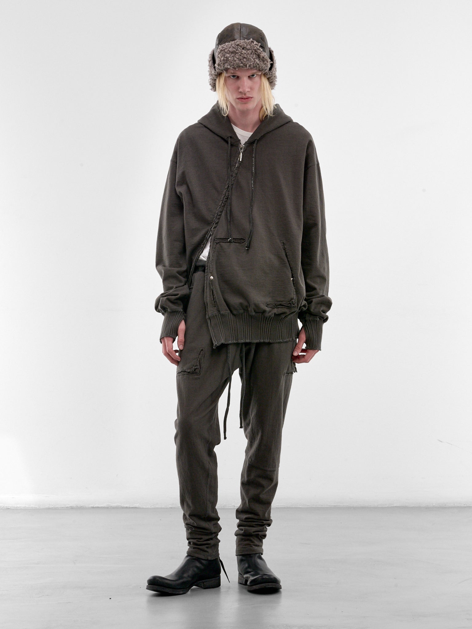 Gray Displacement Deconstructed Hoodie (5225-DARK-GREY)