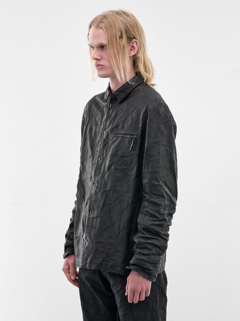 Black Deer Leather Work Shirt (5231-BLACK)