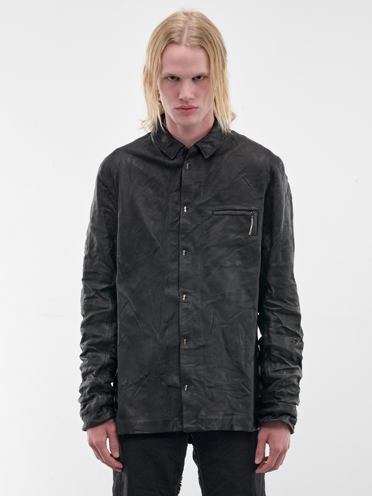 Black Deer Leather Work Shirt (5231-BLACK)