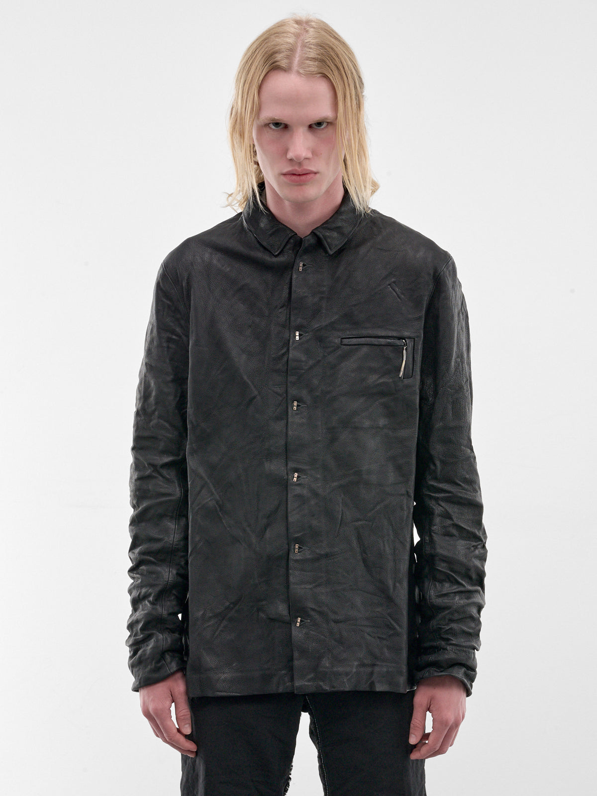 Black Deer Leather Work Shirt (5231-BLACK)