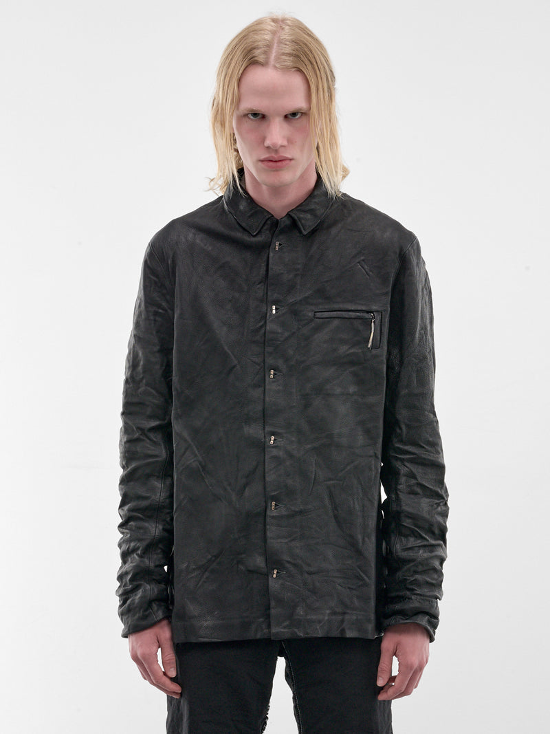 Black Deer Leather Work Shirt (5231-BLACK)